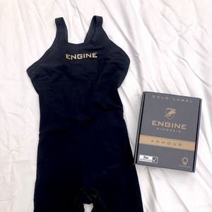 Engine Wingskin Armour technical competition swimsuit, black, size 28, female
